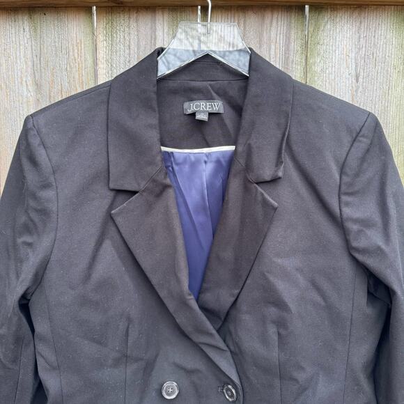 J. Crew Devon blazer in bi-stretch cotton blend Double Breasted Vented Black 12 - Picture 3 of 9